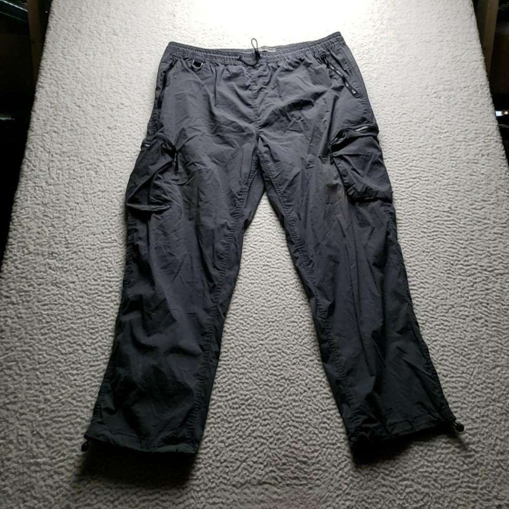 Denim Co Pants Mens 39x30 Gray Cargo Lightweight Elastic Waist 2XL Relaxed Fit